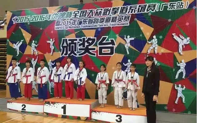 美人星计少儿跆拳道馆参加省级比赛名列前茅